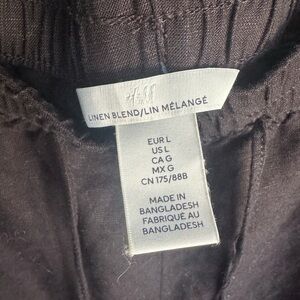H&M Charcoal Linen Blend Trousers